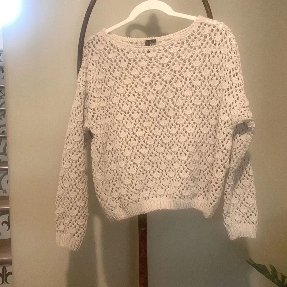 Crocheted Crop Sweater  - Picture 1 of 8